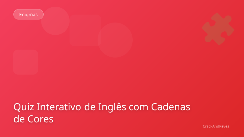 Quiz Interativo de Inglês com Cadenas de Cores